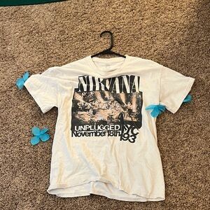 NIRVANA White and Black Unplugged NYC Graphic Tee